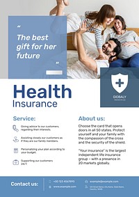 Health insurance poster template, family design