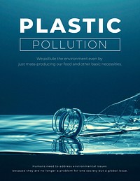 Plastic pollution flyer template