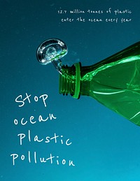 Plastic pollution flyer template