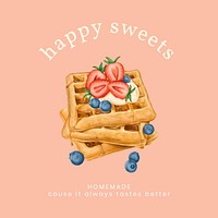 Homemade bakery instagram post template, realistic illustration