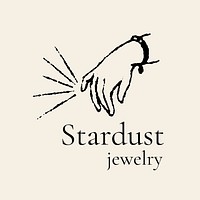 Jewelry design logo template, cream editable design