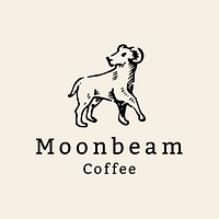 Coffee shop logo template cream  