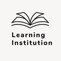 Learning center logo template library book 