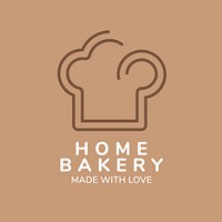 Bakery shop logo template simple line art  