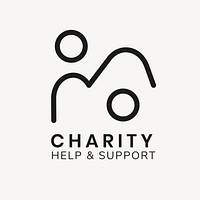 Charity logo template volunteer  