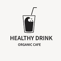 Organic cafe logo template cute food   