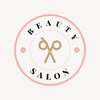 Beauty salon logo template pink aesthetic  