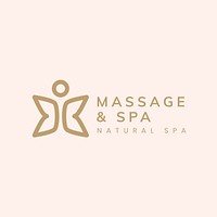 Massage spa logo template butterfly  aesthetic  