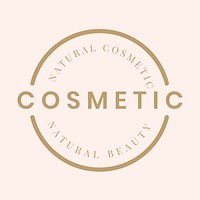 Beauty cosmetic store logo beige aesthetic  