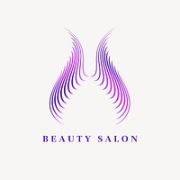 Beauty salon logo template gradient  