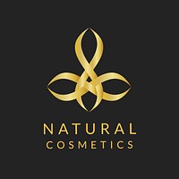 Natural cosmetics logo template gold professional  
