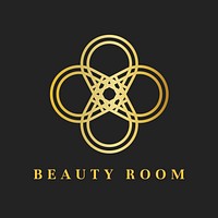 Beauty business logo template gold luxury  