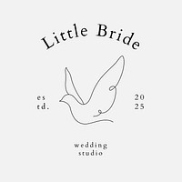 Bird line art logo template  wedding business badge 