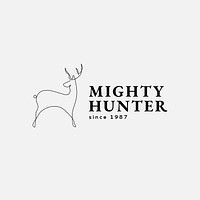 Deer line art logo template  hunting business badge 