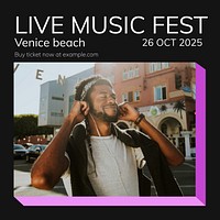 Live music festival Instagram post template  
