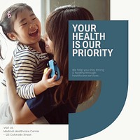 Health insurance Instagram post template  