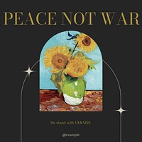 Peace not war Instagram post template