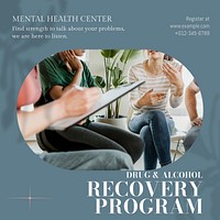 Recovery program Instagram post template