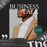 Business talk seminar Instagram post template  