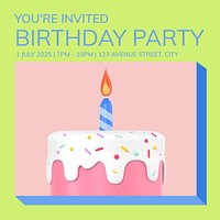 Birthday invitation Instagram post template