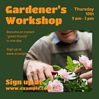 Gardening workshop Instagram post template
