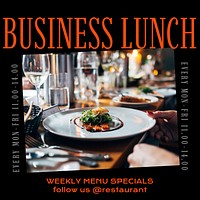 Business lunch Instagram post template