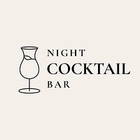 Cocktail bar  logo template aesthetic 