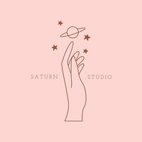 Astronomy logo template pink  