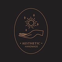 Handmade aesthetic logo template  