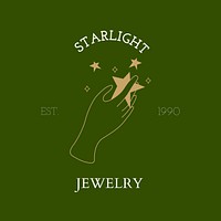 Aesthetic star logo template green  