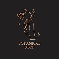 Aesthetic botanical logo template  