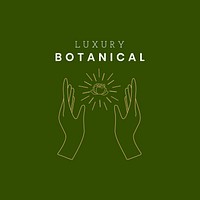 Luxury botanical logo template green  