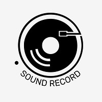 Vinyl record logo flat 
