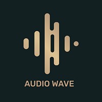 Audio wave logo   in gold