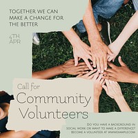 Community volunteers Instagram post template