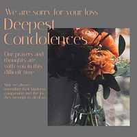Deepest condolences Instagram post template