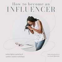 Become an influencer Instagram post template