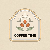 Coffee shop  logo template minimal line art