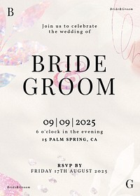 Wedding invitation card template aesthetic glitter design