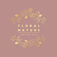 Gold floral logo  template professional  for wellness business