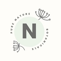 Minimal botanical logo  template modern  for organic business