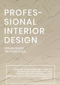 Professional interior design poster template