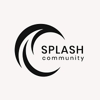 Water splash business logo template professional simple flat 