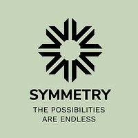 Symmetry business logo template in black  