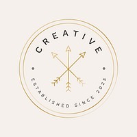 Creative business logo template  minimal cross arrow 