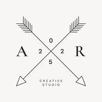 Minimal creative logo template black cross arrow  