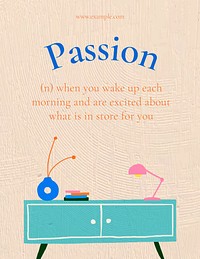 Passion definition flyer template home interior design
