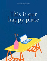 Happy place flyer template home interior design