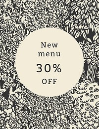 New menu discount flyer template, cafe business design
