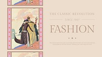 Vintage fashion presentation template, famous illustration by George Barbier, remixed by rawpixel.